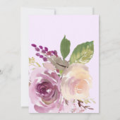 Hübsch-violette Blumen | Baby Brunch Einladung (Rückseite)