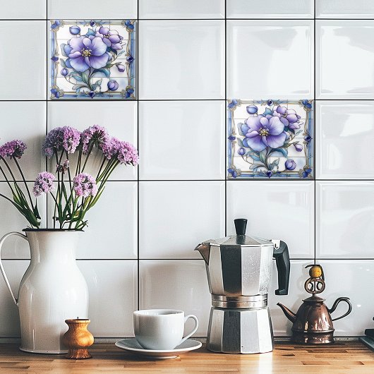 Hübsch-violette Blumen Fliese