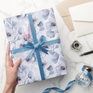 Hübsch-violette Blumen Geschenkpapier