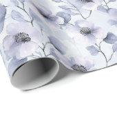 Hübsch-violette Blumen Geschenkpapier (Rolleneckpunkt)