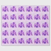 Hübsch-violette Blumen Geschenkpapier (Flach)