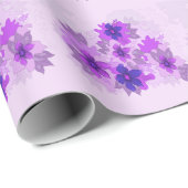 Hübsch-violette Blumen Geschenkpapier (Rolleneckpunkt)