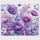 Hübsch-violette Blumen Geschenkpapier (Flach)