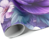 Hübsch-violette Blumen Geschenkpapier (Rolleneckpunkt)