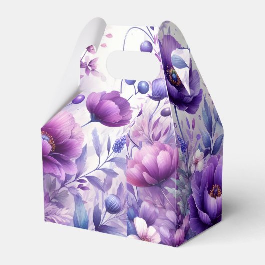 Hübsch-violette Blumen Geschenkschachtel (Rückseite)