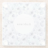 Hübsch-violette Blumen Glasuntersetzer (Rückseite)