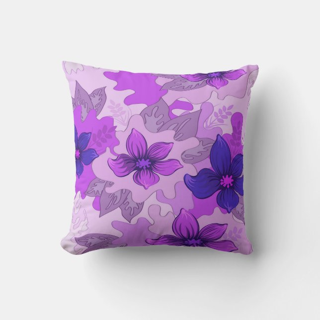 Hübsch-violette Blumen Kissen (Vorderseite)