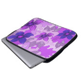 Hübsch-violette Blumen Laptopschutzhülle (Vorne Knopf)