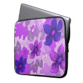 Hübsch-violette Blumen Laptopschutzhülle (Vorderseite Links)