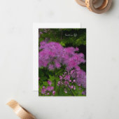 Hübsch-violette Blumen Mitteilungskarte (Vorderseite/Rückseite Beispiel)