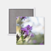 Hübsch-violette Blumen Original-Gartenfotografie Magnet (Vorderseite/Rückseite)
