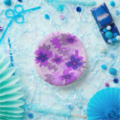 Hübsch-violette Blumen Pappteller (Party)