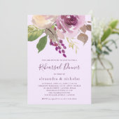 Hübsch-violette Blumen | Probe Einladung (Stehend Vorderseite)