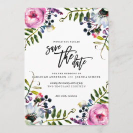 Hübsch-violette Blumen Save the Date