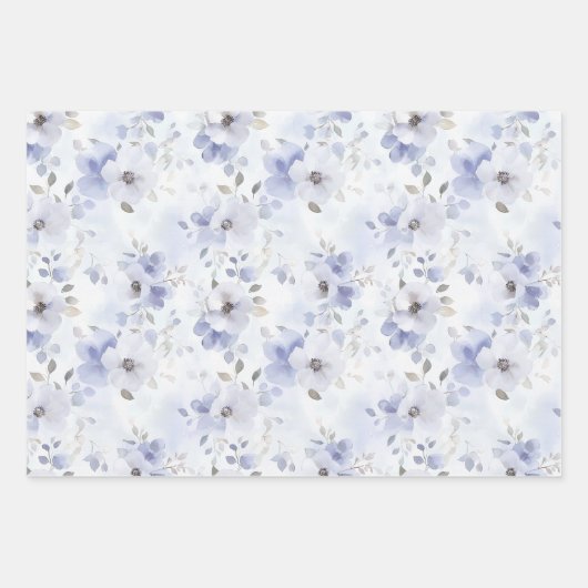 Hübsch-violette Blumen und Bogen Geschenkpapier Set (Vorderseite 2)