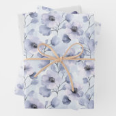 Hübsch-violette Blumen und Bogen Geschenkpapier Set (Beispiel)