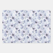 Hübsch-violette Blumen und Bogen Geschenkpapier Set (Vorderseite)