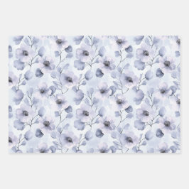 Hübsch-violette Blumen und Bogen Geschenkpapier Set