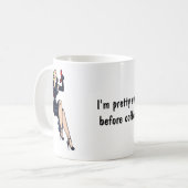Hübsch vor Coffee Blond Retro Glamour Pinup Kaffeetasse (Vorderseite Links)