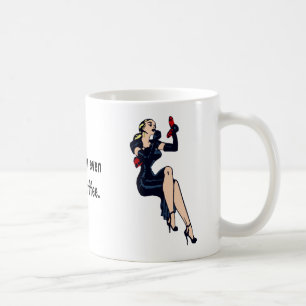 Hübsch vor dem Kaffee Blond Retro Glamour Mädchen  Kaffeetasse