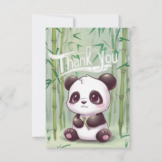Hübsch Wans Panda Dankeskarte (Vorderseite)