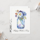 Hübsch Watercolor Florals Jar Mothers Day Card Karte (Vorderseite/Rückseite Beispiel)