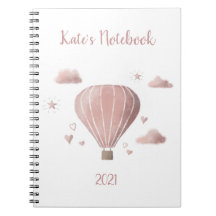 Hübsch Watercolor Hot Air Ballon Notebook