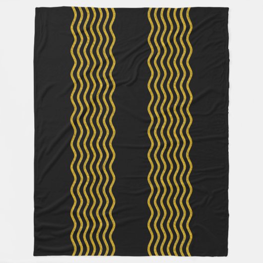 Hübsch Waves gold + Ihr Backgr, Text & Ideen Fleecedecke (Vorderseite)
