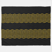 Hübsch Waves gold + Ihr Backgr, Text & Ideen Fleecedecke (Vorderseite (Horizontal))
