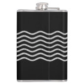 Hübsch Waves silver + Ihr Backgr, Text & Ideen Flachmann (Rückseite)
