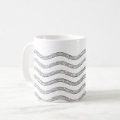 Hübsch Waves silver + Ihr Backgr, Text & Ideen Kaffeetasse (Vorderseite Links)