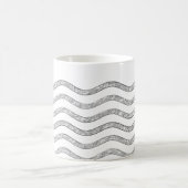 Hübsch Waves silver + Ihr Backgr, Text & Ideen Kaffeetasse (Mittel)