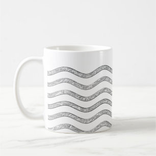 Hübsch Waves silver + Ihr Backgr, Text & Ideen Kaffeetasse