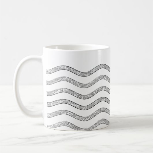 Hübsch Waves silver + Ihr Backgr, Text & Ideen Kaffeetasse (Links)