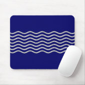 Hübsch Waves silver + Ihr Backgr, Text & Ideen Mousepad (Mit Mouse)