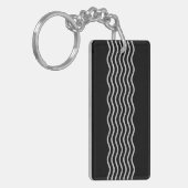 Hübsch Waves silver + Ihr Backgr, Text & Ideen Schlüsselanhänger (Vorderseite links)