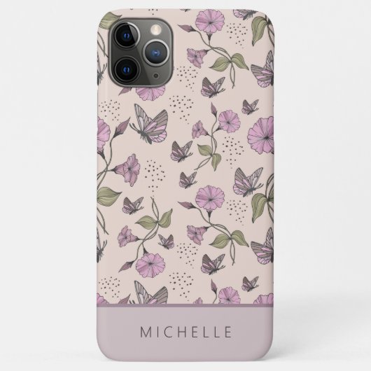 Hübsch Weiblich Pink Botanische WildBlume Case-Mate iPhone Hülle (Rückseite)