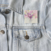 Hübsch weichen rosa dem Blumenstrauß in des Button (Beispiel)