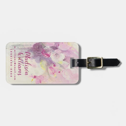 Hübsch weichen rosa dem Blumenstrauß in des Gepäckanhänger (Vorderseite horizontal)