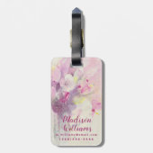 Hübsch weichen rosa dem Blumenstrauß in des Gepäckanhänger (Rückseite vertikal)