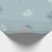 Hübsch Weiß und Blau und Blätter Geschenkpapier (Ecke)