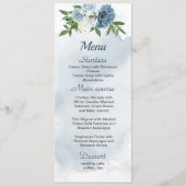 hübsch-weiße Blume Grüne Hochzeit Menükarte (Vorderseite)