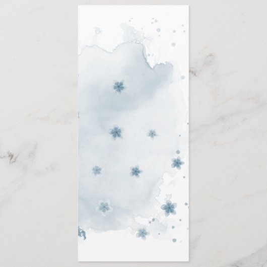 hübsch-weiße Blume Grüne Hochzeit Menükarte (Rückseite)