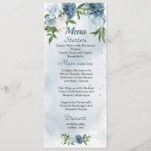 hübsch-weiße Blume Grüne Hochzeit Menükarte (Vorderseite)