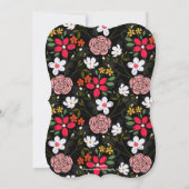 Hübsch-Weißrosa Bläserschwarze Pinselstriche Einladung (Rückseite)