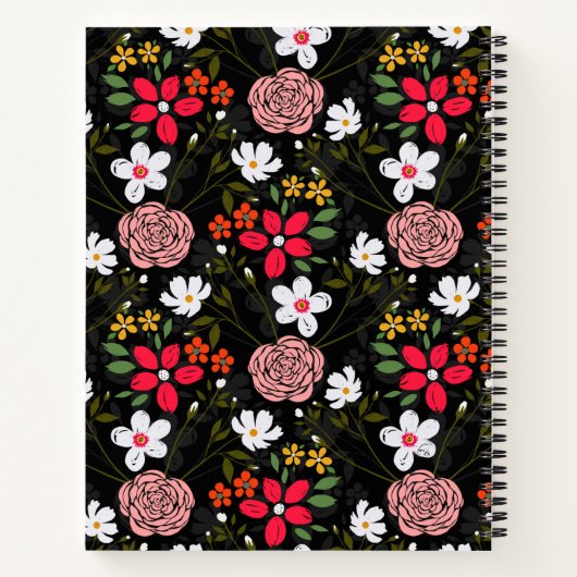 Hübsch-Weißrosa Bläserschwarze Pinselstriche Notizblock (Rückseite)