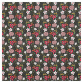 Hübsch-Weißrosa Bläserschwarze Pinselstriche Stoff (Muster)