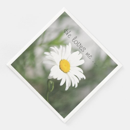 Hübsch White Blooming Daisy Serviette (Ecke)