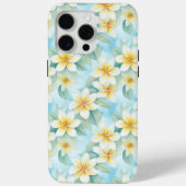 Hübsch White Yellow Frangipani Floral Designer Case-Mate iPhone Hülle (Rückseite)