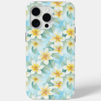 Hübsch White Yellow Frangipani Floral Designer Case-Mate iPhone Hülle